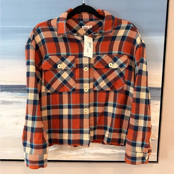 Faherty Surf Flannel Overshirt Multicolor Plaid Shirt - Picture 2 of 3